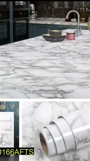 Transform Your Kitchen in Minutes 😍 Marble Self Adhesive Sticker 60x200cm | #walldeco