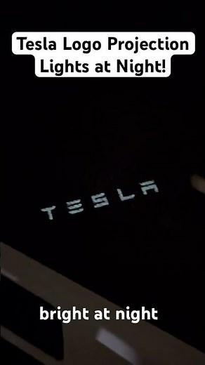 Tesla Door Projection Lights look awesome at night! #tesla #teslamodel3 #teslamodely