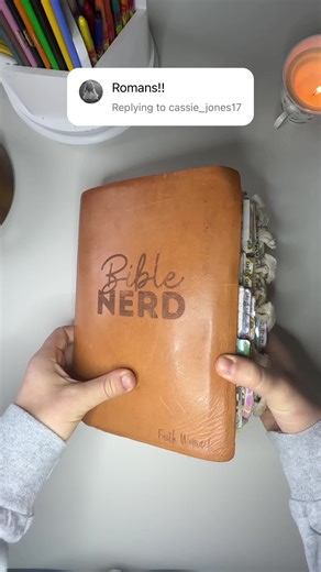 Flip through my Romans Bible journaling notes with me… I ramble a bit but so many memories and thoughts come to mind when I flip through my Bible notes and that’s one of the beauties of Bible study notes that I never talk about is that it just helps you remember so many more sermons, lessons, & studies that you’d otherwise kinda forget! Let me know in the comments what other books of the Bible you want to see me flip through! #biblenotes #biblestudy #biblejournaling