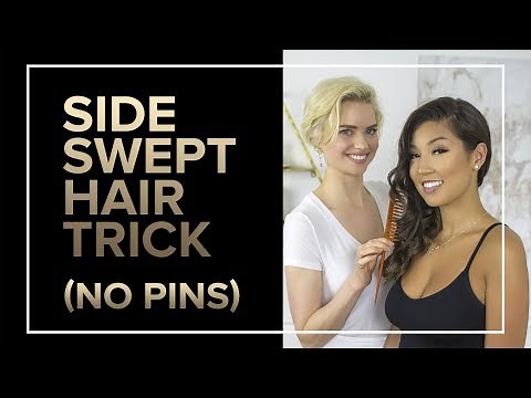 Side Swept Hair Trick (No Pins)