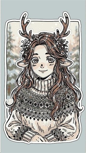 Easy Anime Winter Deer Girl Drawing - Step-by-Step!