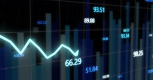3D Futuristic Stock Market Graph Volatility Chart Tickers Changing - 4K