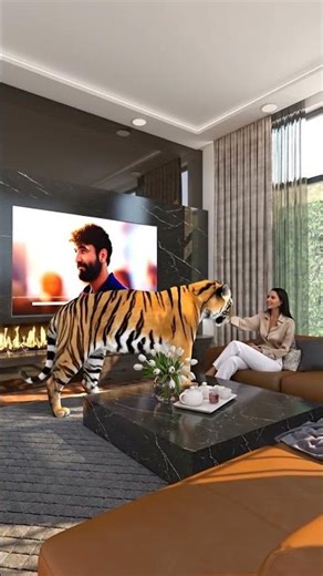 Luxury Living Room Design with a Pet Tiger 🐅 | Modern Interior Inspiration