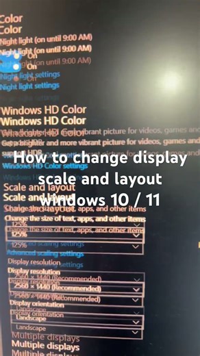 How to change display scale and layout windows 10 / 11