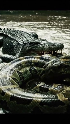 Fatal Encounter Crocodile Attacks Giant Python/ReptileClash 4K video