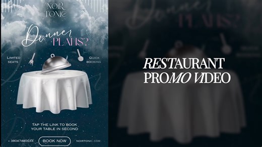 Restaurant Advertising Video | Promo Animation for Booking & Events