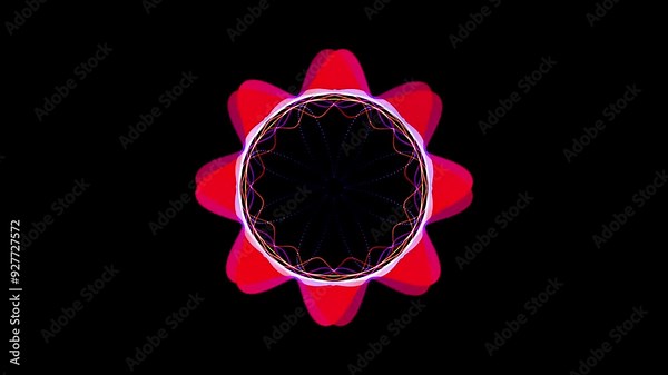 A graphic circular loop of rhythmic audio frequency sound waves suitable for concerts, TV shows, VJ projections, dance music videos, show parties, nightclubs, discos, and much more. 4k