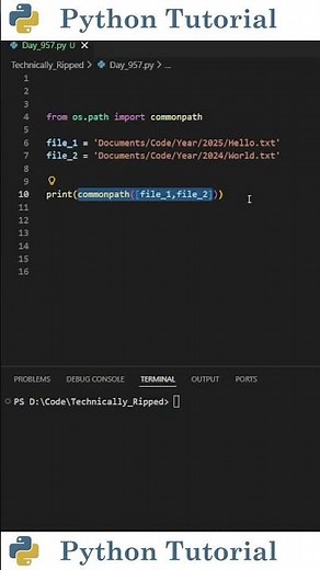 Python Trick to Find the Common Folders | Python Tutorial