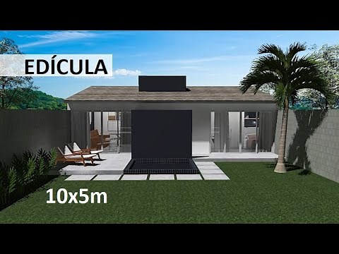 EDÍCULA TÉRREA DE 10x5m COM 2 QUARTOS