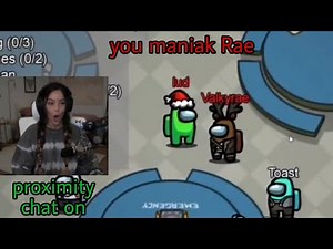 Valkyrae being Maniak - Ludwig & Valkyrae Among Us imposter with proximity chat on