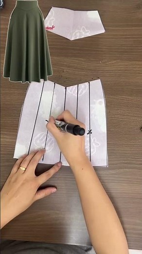 Pleating Technique: Box Pleat A-Line Skirt Pattern#diy #sewing #papahany