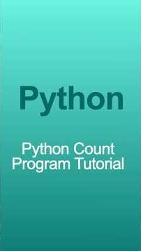 Python Count Program Tutorial #python #coding #developer #techtips