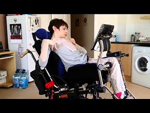 Maddy uses AAC with her knee switch