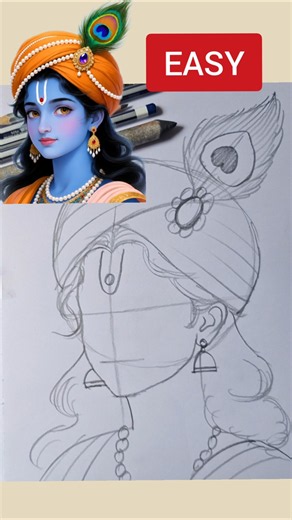 How to draw lord krishna drawing step by step #drawing