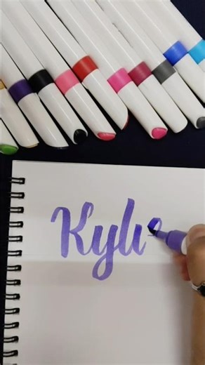 Easy Name Lettering Tutorial.💜#calligraphy #namelettering #ElegantScripts #shorts