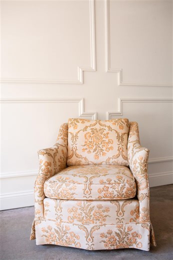 Vintage Henredon Damask Floral Pattern Upholstered Club Chair - Etsy