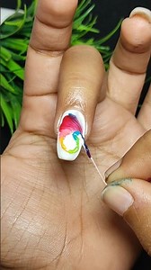 Beautiful thread rainbow nail art💅💅💅💅