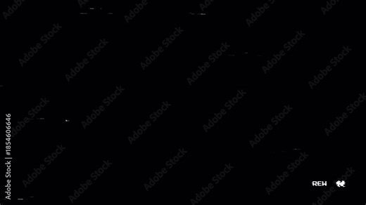 Seamless 4K Analog VHS Retro Rewind Loop Overlay with Distorted Signal Glitch Static. Damaged VCR Tape Background Effect. 4k video animation seamless loop