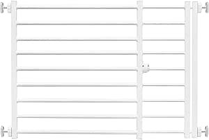 Metal Short Dog Gate to Step Over, 25.3''-42.5'' W Expandable & Pressure-Mounted, Small-Door Pet Gate for Stairs Doorways, Perfect for Puppy Doggy