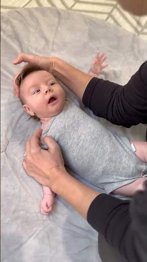 Left lateral tilt stretch for torticollis - Fit Family Littles - Pediatric Physical Therapy