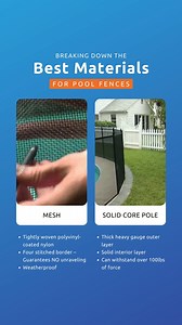 Our commitment pool safety is to top-tier. When it comes to securing your loved ones, we've perfected the winning formula. Life Saver Pool Fence Mesh is a testament to our dedication: Expertly crafted from tightly woven polyvinyl-coated nylon Resilient against all weather conditions Enhanced by four stitched borders, ensuring ZERO unraveling But the real game-changer lies in our Solid Core Pole! Featuring a robust, heavy-gauge outer layer and a solid interior layer A unique offering not found el