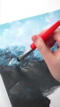 🎨Winterzauber am Wasserfall ❄️ Acryl-Tutorial auf Leinwand für Anfänger.