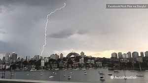 14K views · 269 reactions | 5,000 lightning strikes hit Sydney, Australia yesterday – and some brilliant ones were caught on video. | AccuWeather | Facebook