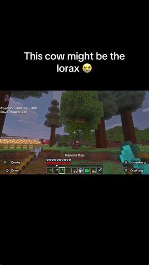 The cow might be the lorax lmfao #minecraft #minecraftfunny #thelorax #gaming #minecraftmemes