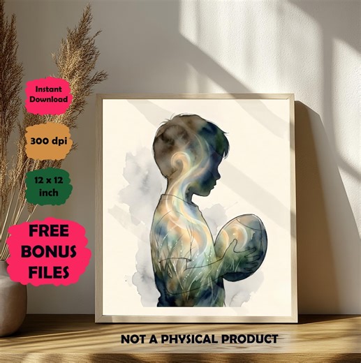 Digital Print Boy Rugby Ball, Watercolor Child Art, Kids Room, Printable Art, Home Decor, Sticker, Canvas, Pillow, Poster, Puzzle, Wall - Etsy