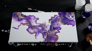 Elegant Purple Dutch Pour | Flowing Acrylic Pouring Technique