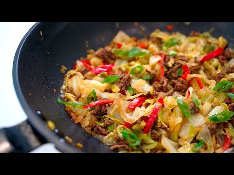 Delicious Cabbage and Ground Beef Stir Fry | Chinese Cabbage Recipe