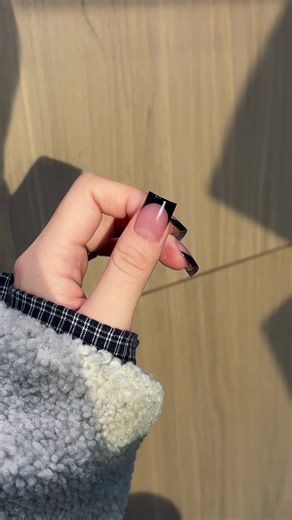 Classic Black French Tips for Elegant Nails