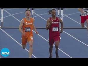 Alabama's Chris Robinson vs. Tennessee's Clement Ducos in the 400 hurdles at NCAA quarterfinals