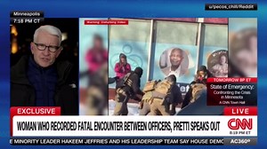 Exclusive: 'Pink coat lady' who recorded fatal encounter between federal officers and Alex Pretti speaks to Anderson Cooper