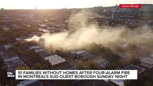 Fire in Montreal's Sud-Ouest leaves 10 families without homes