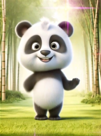 Cute Panda Dancing in Bamboo Plantation