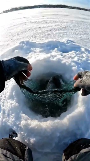 POV Survival in the Snow | Breaking Ice to Catch Fish