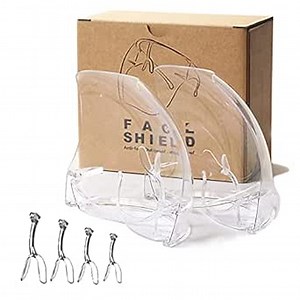 2 PACK Ultra Clear Full Face Shield Mask with Adjustable Glasses Frames - Protective, Reusable, Anti Fog | Safety Googles for Women Men