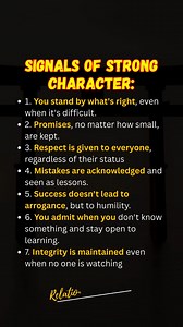Signals of Strong Character: | Relation & Love Fact
