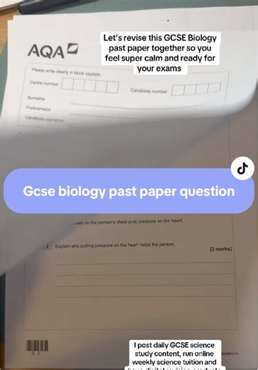 GCSE biology past paper question