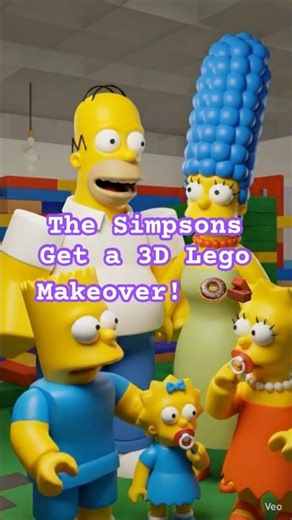 The Simpsons Get a 3D Lego Makeover! 🍩🧱 #Shorts #TheSimpsons #Lego #Springfield #Nostalgia #viral