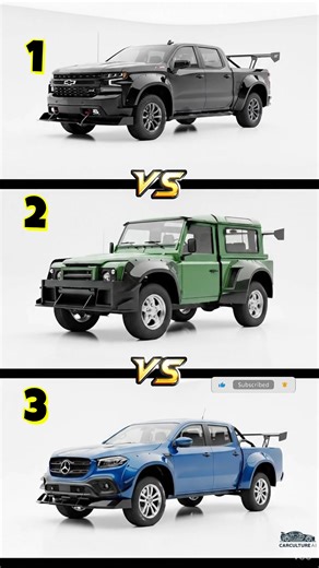 132K views · 1K reactions | Silverado ZR2 vs Defender 110 vs Mercedes X-Class #TruckFans #Defender110 #SilveradoZR2 #XClass #WidebodyTruck #CarCommunity #ReelsVideo #ClassicOffRoad #Tuning | Car Culture Ai | Facebook