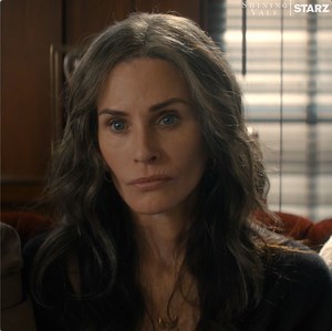 It's time to get hysterical. Courteney Cox, Greg Kinnear, and Mira Sorvino star in horror-comedy Shining Vale, premiering Friday the 13th of October on STARZ. | STARZ