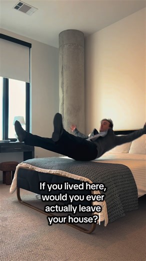 Floor-to-ceiling windows, concrete columns, and serious lounge space. This Denver apartment is the ultimate WFH setup. 🏙️ Want the info? Comment APT below! #apartmenttour #denverapartments #loftstyle #industrialdesign #dreamapartment