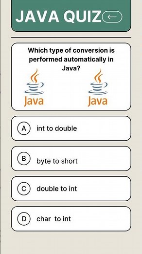 Java MCQ #8 🔥 Which Conversion Needs Manual Casting? | JavaDrill Shorts