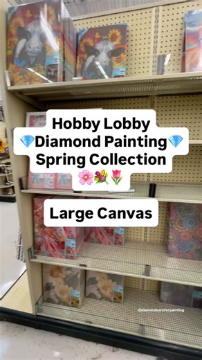 Christina on Instagram: "Hobby Lobby diamond painting spring collection! Here are the large canvases mounted on a frame. #diamondpainting #hobbylobby #springcrafts #diamondartcommunity #creativehobbies"