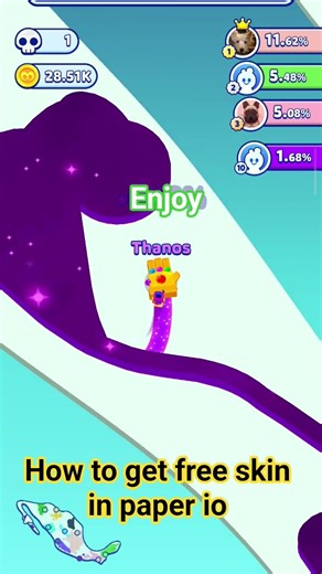 How to get free skin in paper io 2 #paperio2 #likeandsubscribe