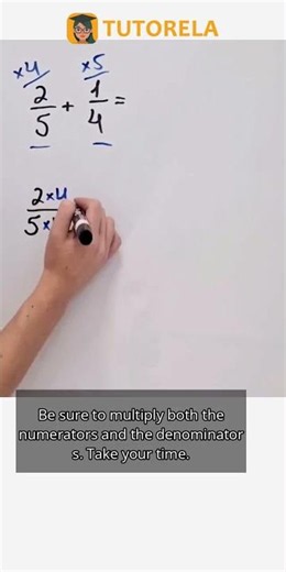 Adding Fractions: How to Solve 2/5 + 1/4 #Math #OperationsWithFractions #AdditionOfFractions