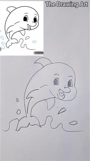 How to Draw a Cute Dolphin ! step by step #easydrawing