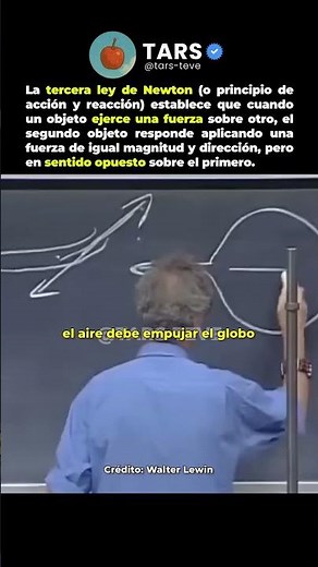 Walter Lewin explica la tercera ley de Newton con un globo